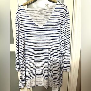 Chicos blue stripe tshirt